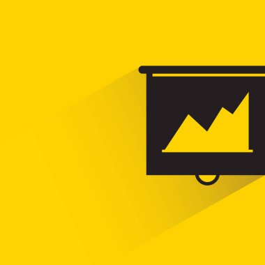 Sarı arkaplanda damla gölgesi olan slayt tahtası ve veri tablosu