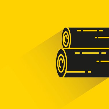 Sarı arkaplanda gölgesi olan kereste