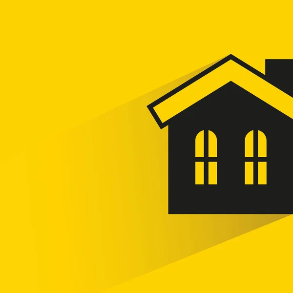 Edifício Casa Com Fundo Amarelo Sombra Gota — Vetor de Stock