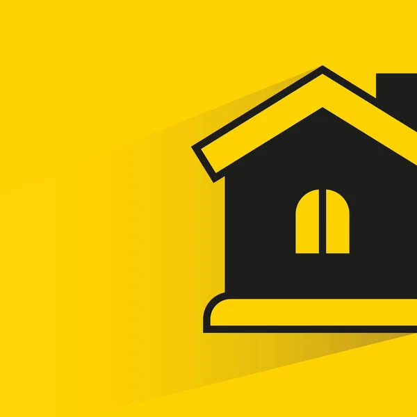 Dům Budova Kapka Stín Žluté Pozadí — Stockový vektor