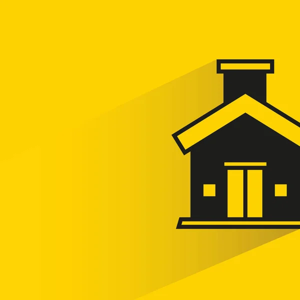 Dom Budynek Kropli Cień Żółty Tło — Wektor stockowy