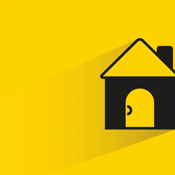 Düşen Gölge Sarı Arka Planlı Binası — Stok Vektör