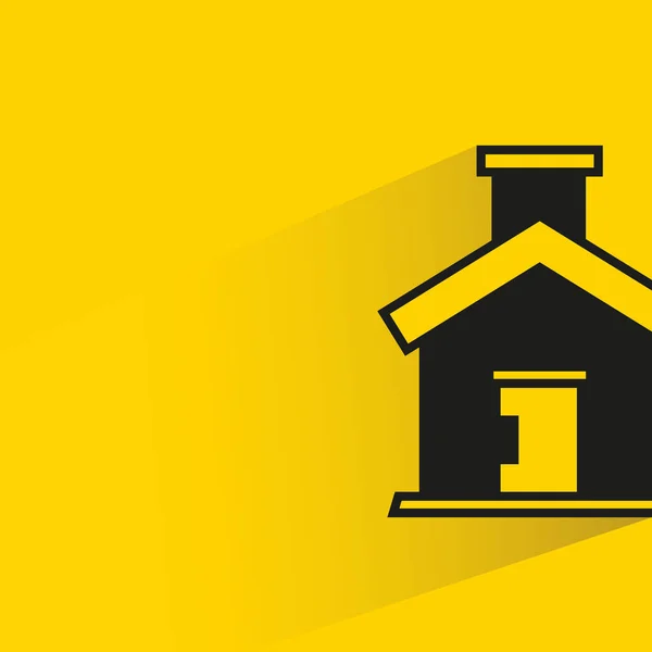 Dům Budova Kapka Stín Žluté Pozadí — Stockový vektor