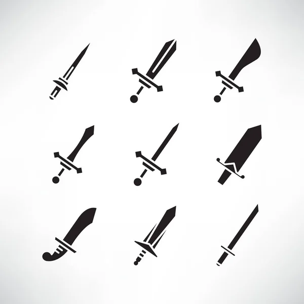 Sword Rapier Icons Set — Stock Vector