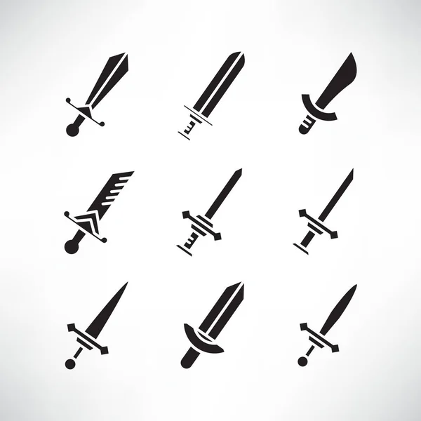 剑和剑的图标设置 — 图库矢量图片