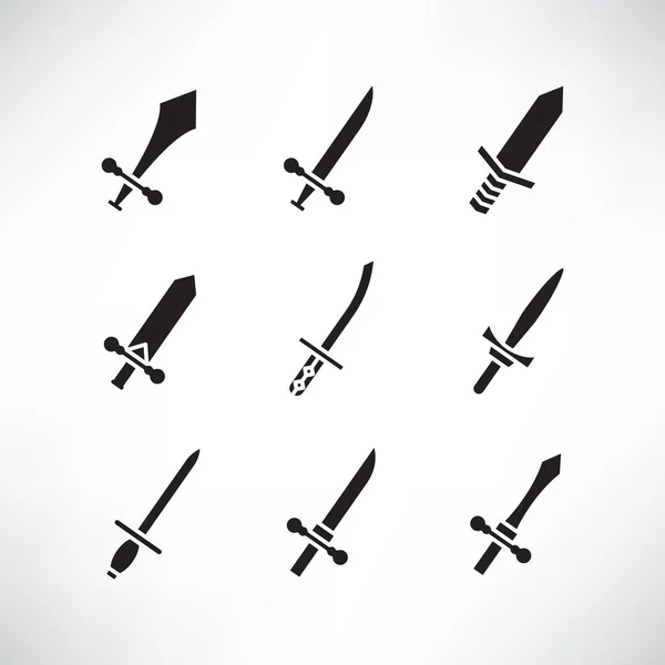 Sword Rapier Icons Set — Stock Vector