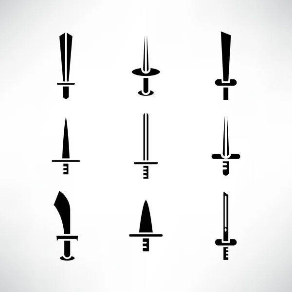 Conjunto Iconos Espada Estoque — Vector de stock