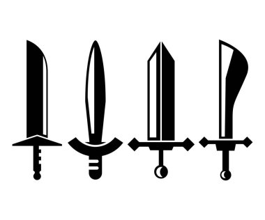 kılıç ve rapier vektör illüstrasyonu