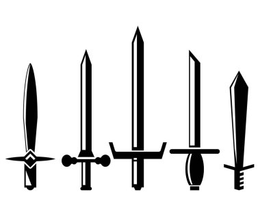 kılıç ve rapier vektör illüstrasyonu
