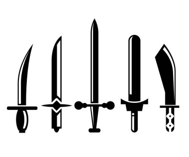 kılıç ve rapier vektör illüstrasyonu