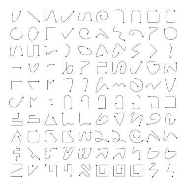 Büyük ok yayı ikonları ince çizgi tasarımı