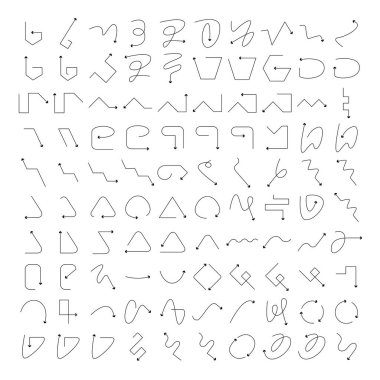 Büyük ok yayı ikonları ince çizgi tasarımı