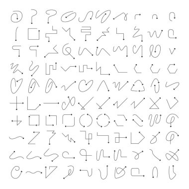 Büyük ok yayı ikonları ince çizgi tasarımı