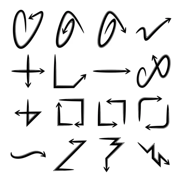 Illustration Vectorielle Signe Flèche Doodle — Image vectorielle