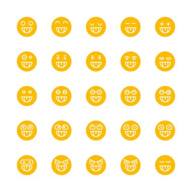 Sarı ifade, emoji dairesi seti