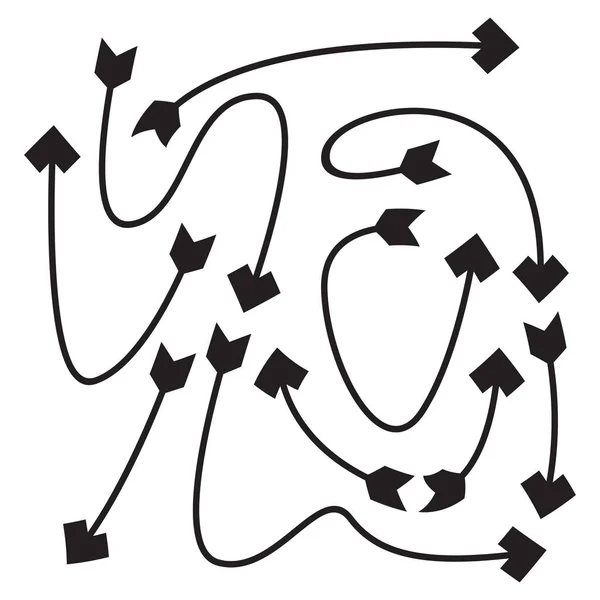 Ligne Flèche Arc Tête Coeur Ensemble — Image vectorielle