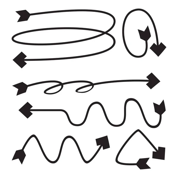 Flèche Arc Ligne Vecteur Ensemble — Image vectorielle