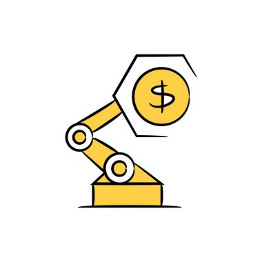 Robotik kol seçimi dolar sarı tema