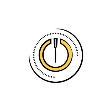 güç ve yeniden başlatma düğmesi sarı el çizilmiş tema