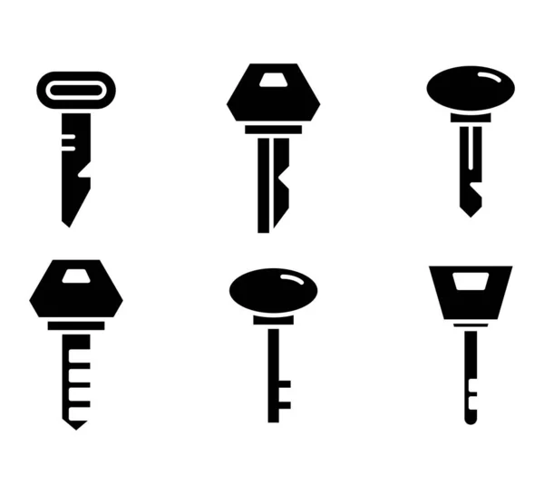 Schlüsselsymbole Vektor Illustration Set — Stockvektor