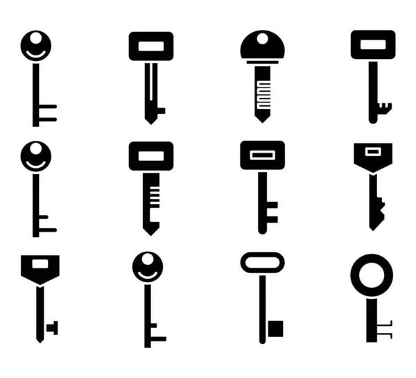 Schlüsselsymbole Vektor Illustration Set — Stockvektor
