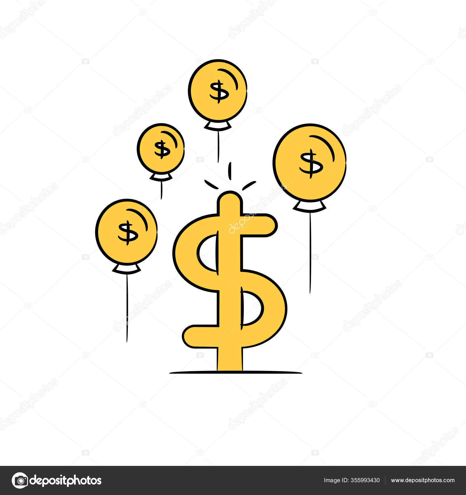 Dollar Sign Dollar Balloon Stock Vector by ©loopang 355993430