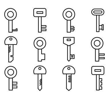 anahtar simgeleri satır vektörü seti