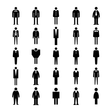 İnsanlar, erkek simge vektörü kümesi