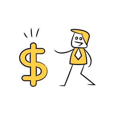 İş adamı ve dolar finans kavramı