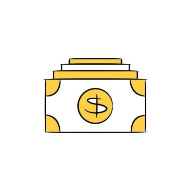 Dolar banka simgesi yığını