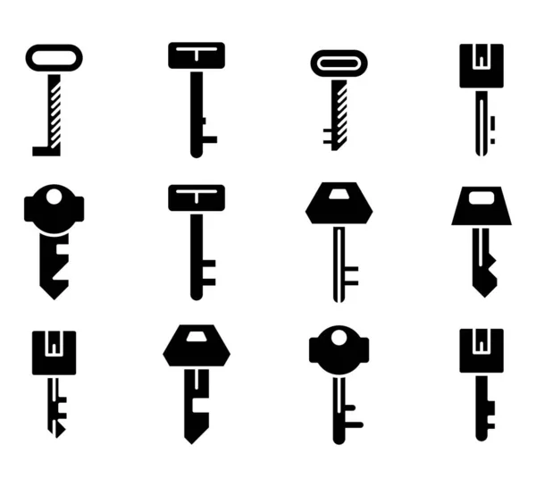 Schlüsselsymbole Vektor Illustration Set — Stockvektor