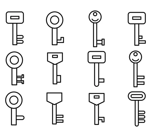 Набор Векторов Ключевых Иконок — стоковый вектор