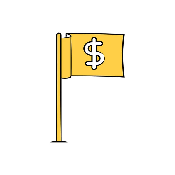 Dollar Sign Flag Icon Vector — Stock Vector