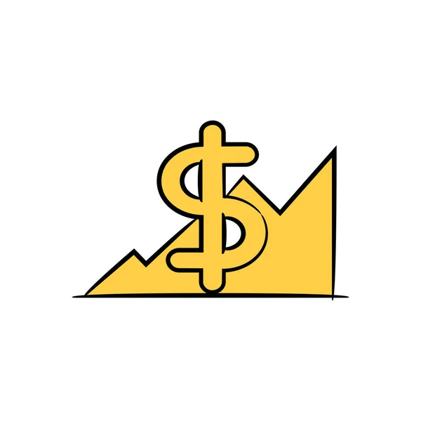 Wykres Dolar Znak Wektor Ilustracja — Wektor stockowy