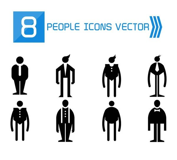 People Male Icons Vector Set Stock Illustration