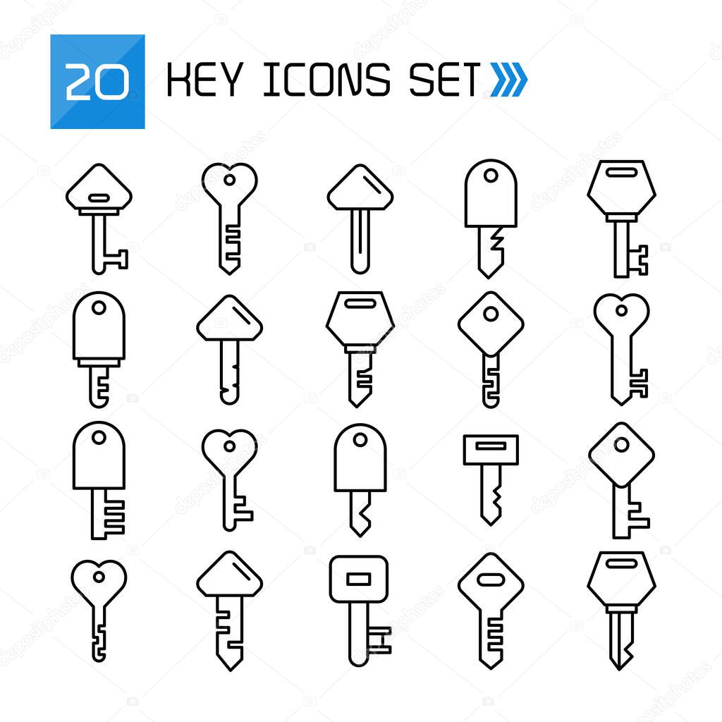 key icons line vector set