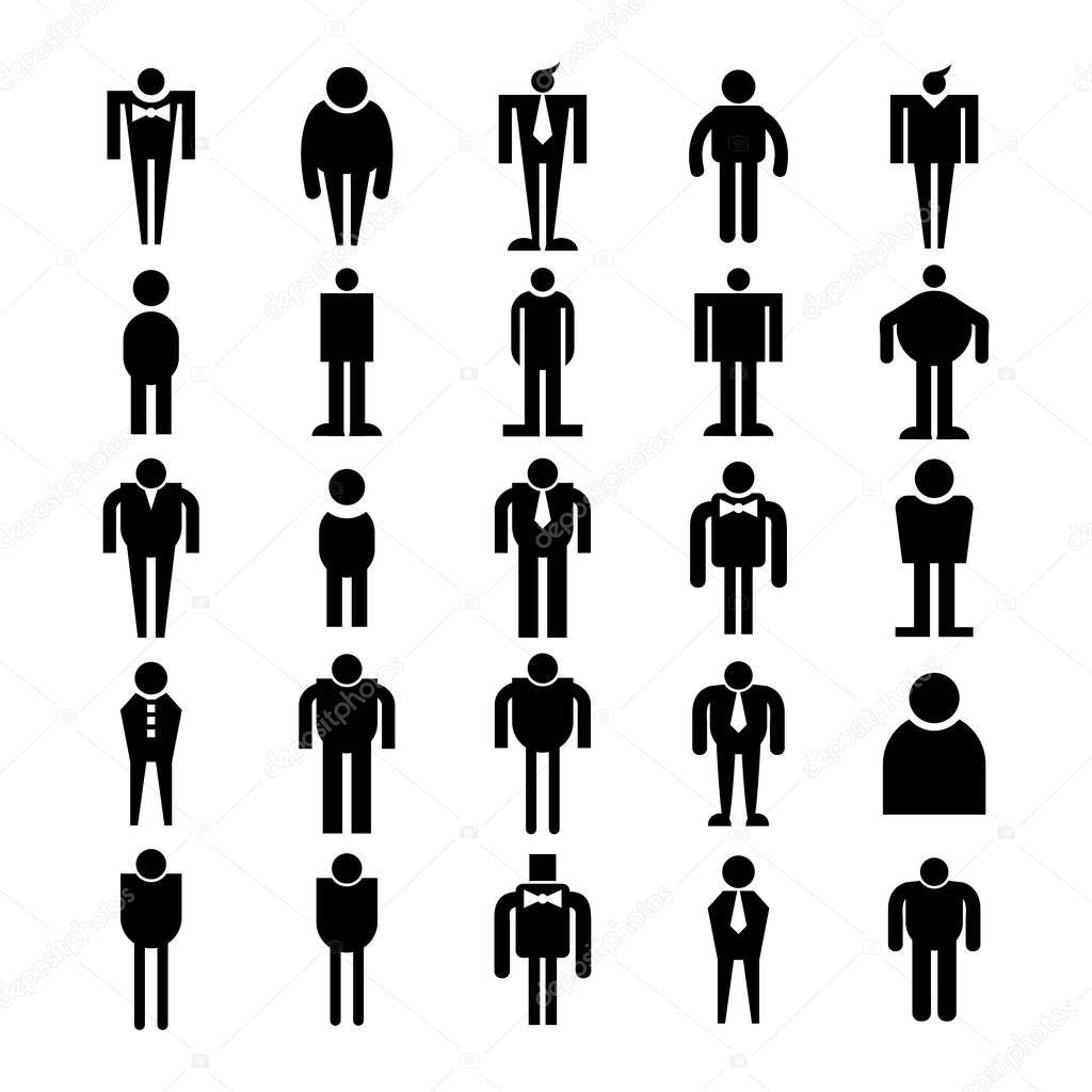people, male icons vector set