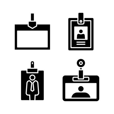 Kimlik kartı simgeleri, kartvizit vektörü seti