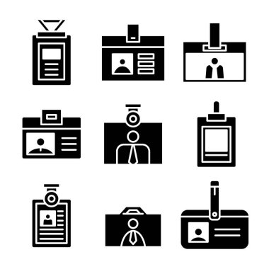 Kimlik kartı simgeleri, kartvizit vektörü seti