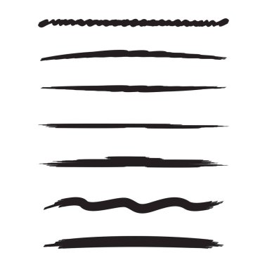 siyah fırça vuruş vektörü ayarlandı