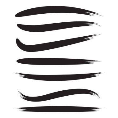 siyah fırça vuruş vektörü ayarlandı