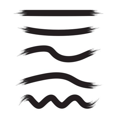 siyah fırça vuruş vektörü ayarlandı