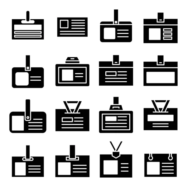 Kimlik Kartı Simgeleri Kartvizit Vektörü Seti — Stok Vektör