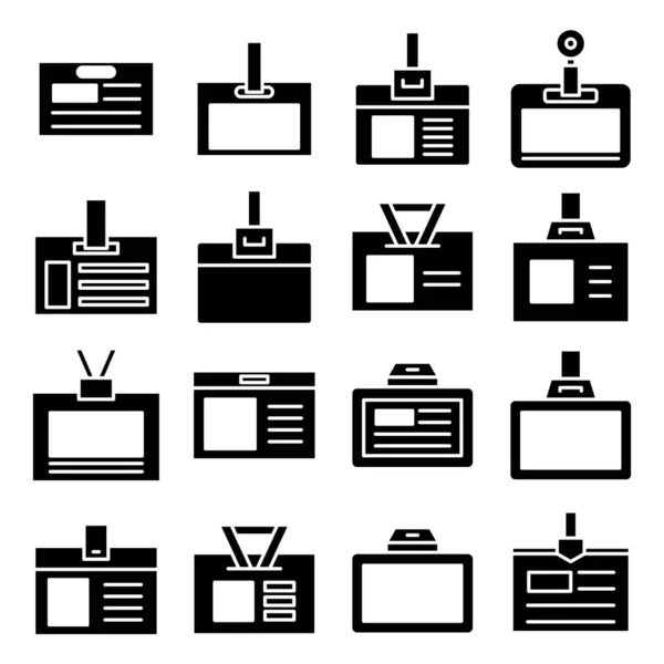 Ikony Průkazu Totožnosti Sada Vektorů Vizitek — Stockový vektor
