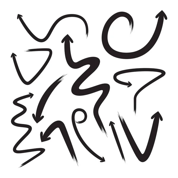 白地に描かれた手描きの矢 — ストックベクタ