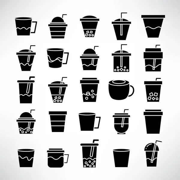 饮品杯 茶和咖啡图标 — 图库矢量图片