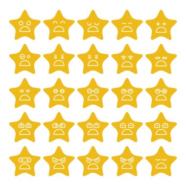 Sarı yıldız simge vektör kümesi