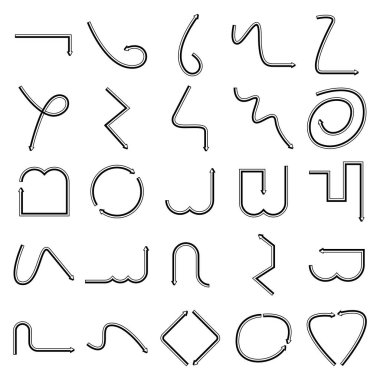 ok simgeleri satır küboid tasarımı seti