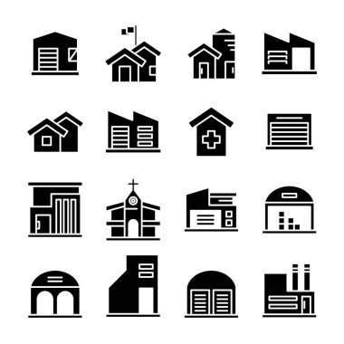 Bina kümesi, kule şehir simgeleri vektörü