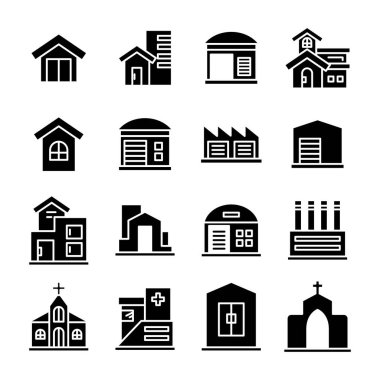 Bina kümesi, kule şehir simgeleri vektörü